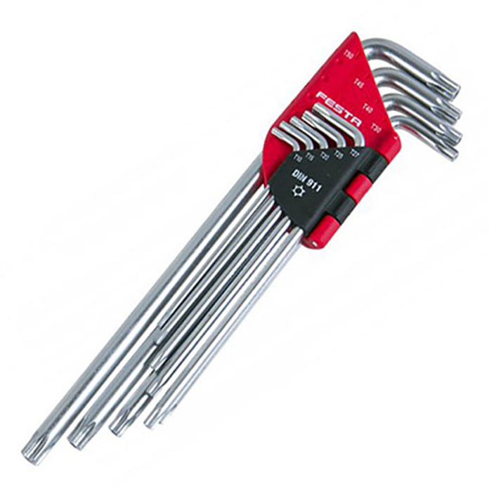Slika Ključ odvijač TORX produženi set T10–T50 9 kom FESTA 77.719 / 18491
