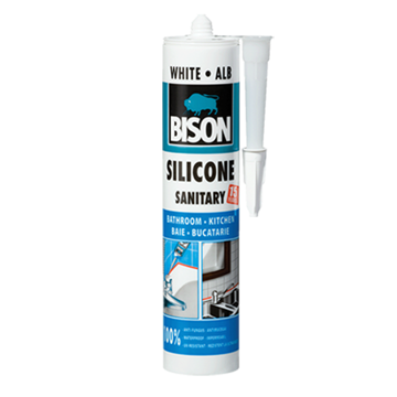 Bison beli sanitarni silikon za vodootporno zaptivanje kupatila i kuhinja