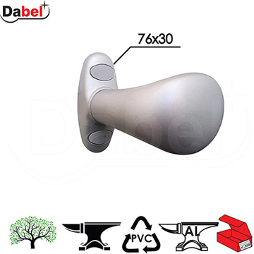 Slika Kugla za vrata DABEL GOČ-KU RAL9006SI 76x30 mm 0101850