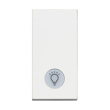 Slika Bticino Classia prekidač običan 1M 10AX 250V osvetljen LED 230V simbol sijalice bela RW4001LA