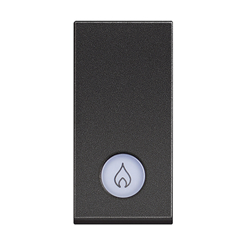 Slika Bticino Classia prekidač običan 1M 16AX 250V osvetljen LED 230V simbol grejalice crni RAL 9011 RG4001LP