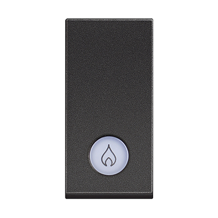 Slika Bticino Classia prekidač običan 1M 16AX 250V osvetljen LED 230V simbol grejalice crni RAL 9011 RG4001LP