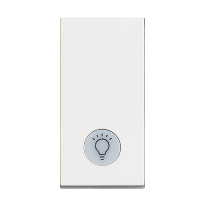 Slika Bticino Classia taster 1M 10A osvetljen LED 230V simbol sijalice beli RW4043