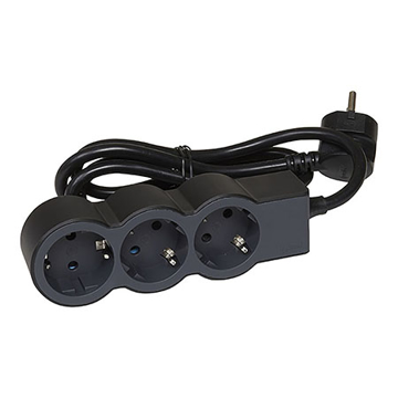 Slika Produžni kabl sa 3 utičnice 3×2P+E 1.5 m crni Legrand 694550