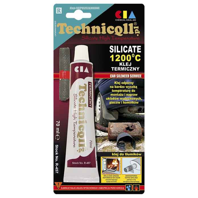 Slika Visokotemperaturni silikon 1200 ºC silikatni lepak 70 ml sivi