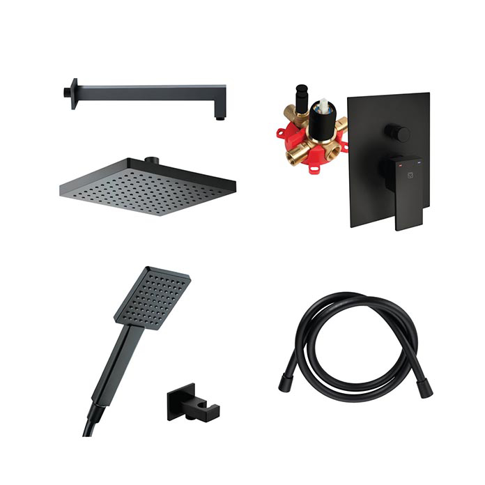 HERZ SQ Duo ugradni set 00364B crni kvadratni dizajn