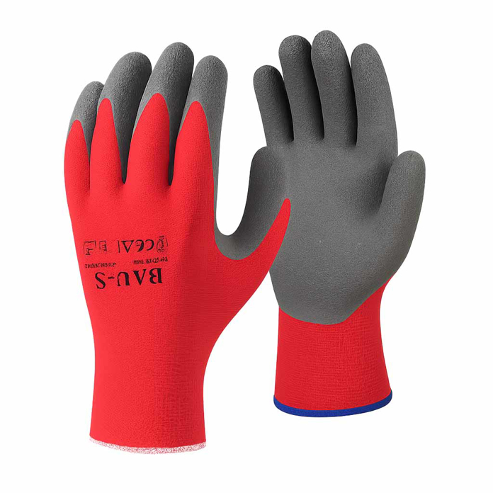 Slika BAU S zaštitne rukavice Nitril Grau – crvene rukavice sa sivim nitril premazom (9) L