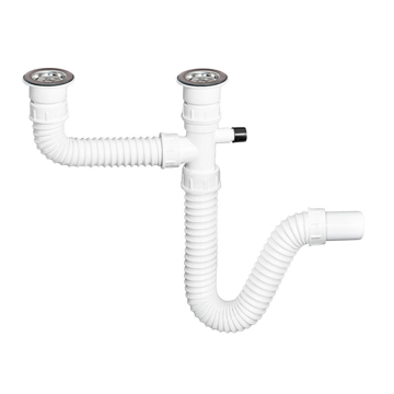 Slika Sifon za sudopere fleksibilni sa priključkom za mašinu dvodelni S-00002