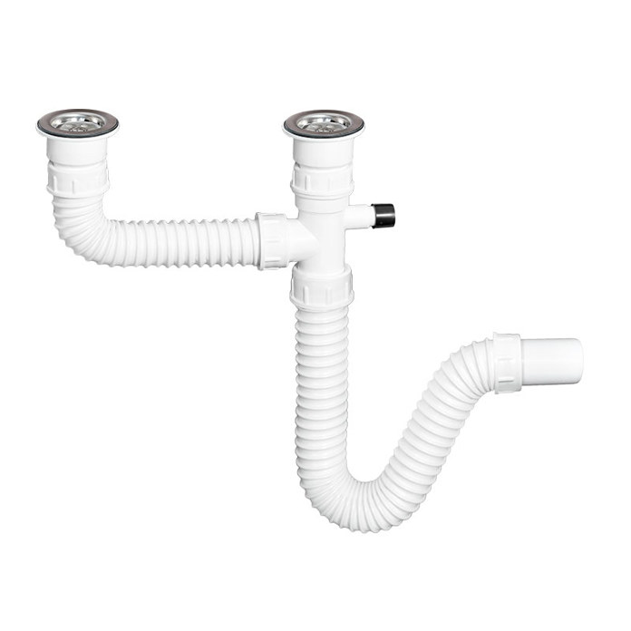 Slika Sifon za sudopere fleksibilni sa priključkom za mašinu dvodelni S-00002