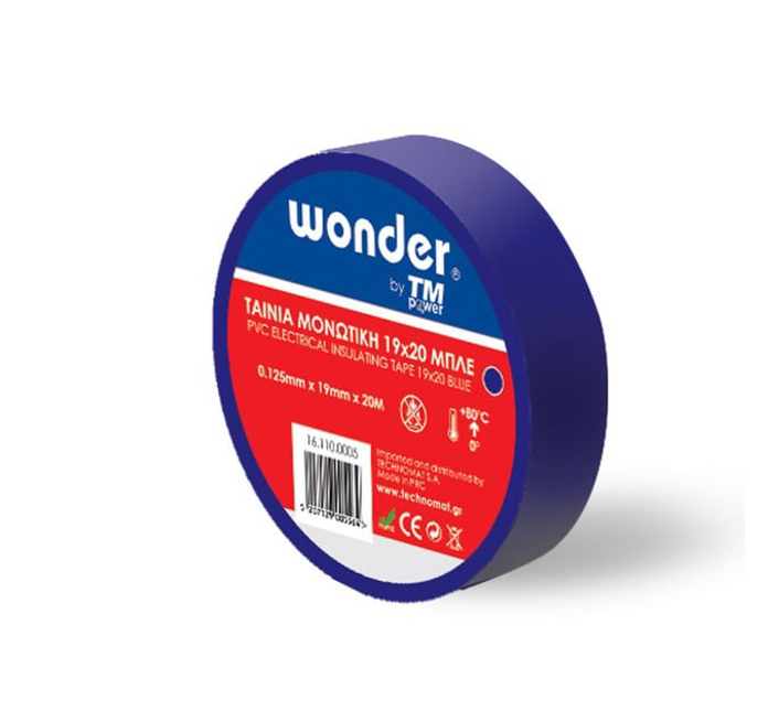 Slika Traka izolir plava WONDER 0,125x19 mm 20 m