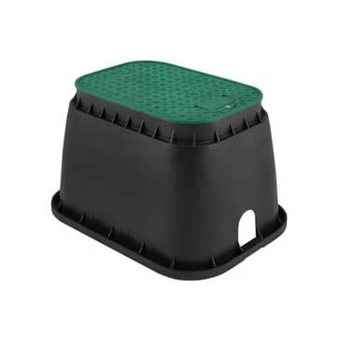 Plastični pravougaoni šaht 520x400x330 mm sa zelenim poklopcem za zaštitu ventila u sistemu navodnjavanja