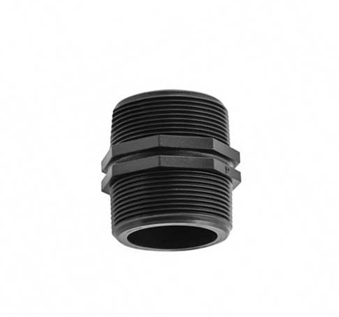 Plastični dupli nipl 2" sa spoljnim navojem za povezivanje dva fitinga sa unutrašnjim navojem