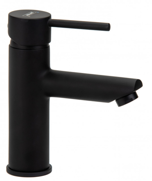 Crna baterija za lavabo Minotti Tubo Dark Elegance 6112B sa brinoks crevima