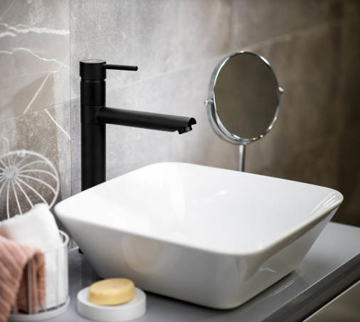 Slika Baterija za lavabo visoka Minotti Tubo Dark Elegance 6119B crna