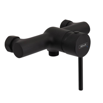 Crna baterija za tuš kabinu Minotti Tubo Dark Elegance 6113B sa tuš crevom i ručicom