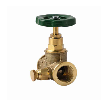 Mesingani propusni ventil sa točkom i ispusnom slavinom za vodovodne instalacije