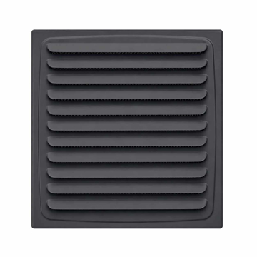 Antracit ventilaciona rešetka 150x150 mm sa horizontalnim lamelama za ventilacione otvore