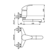 Slika Baterija KING zidna za lavabo i sudoperu 150 mm 321015