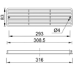 Slika Ventilaciona rešetka STY221-316x83 Bela