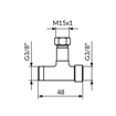 Slika T komad baterijski 15x1x3/8  PPT385