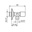 Slika Ek ventil 1/2"–3/8" Rosan virbla A611238