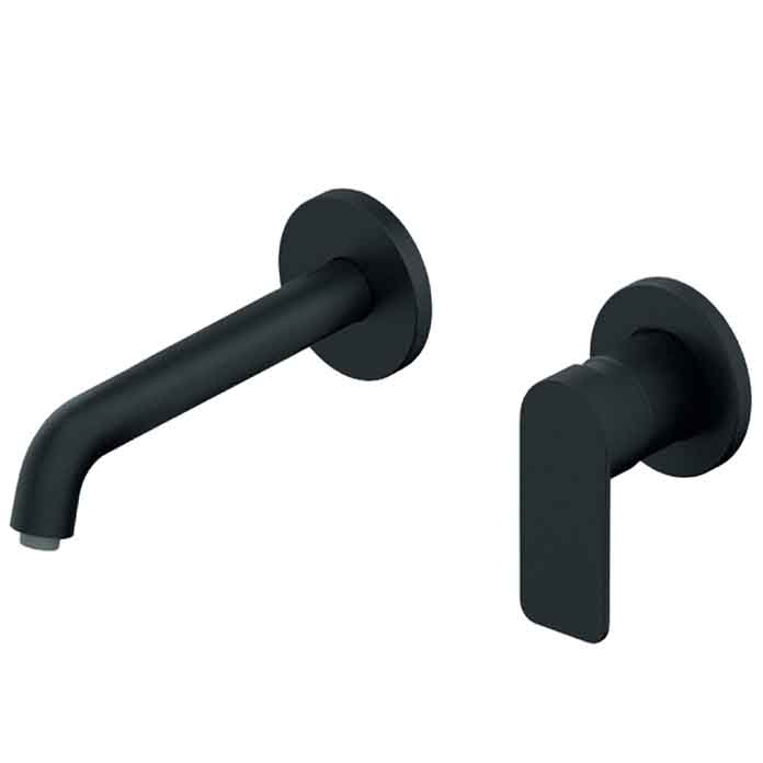Ugradna baterija S2 BLACK 231402B za lavabo, mat crna jednoručna podžbukna baterija minimalističkog dizajna