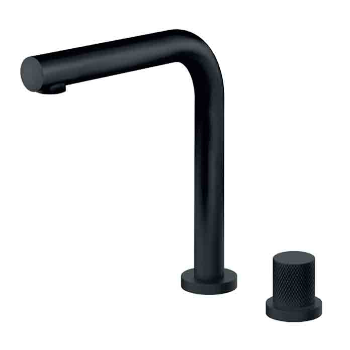 Podgradna baterija S2 BLACK 230409B za lavabo, mat crna jednoručna baterija minimalističkog dizajna