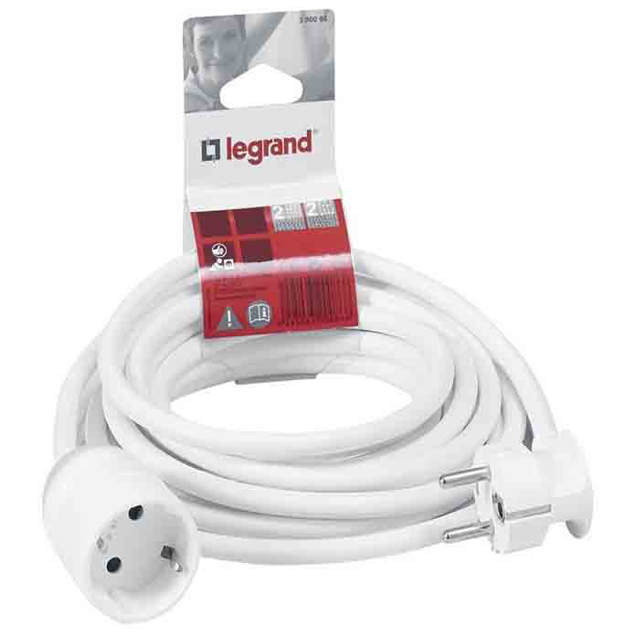 Slika Produžni kabl 2P+E 10 m beli Legrand (sa zaštitom za decu)