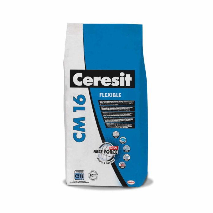 Slika Ceresit CM 16 Flexible – Fleksibilni lepak za pločice 5 kg