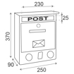 Slika Poštansko sanduče PVC POST sivo 250×370×90 mm DABEL